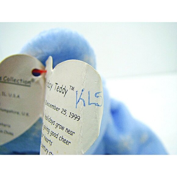 Ty Beanie Baby 1999 Holiday Teddy Blue Snowflake Bear Plush Toy Collectible 8" - Picture 7 of 9